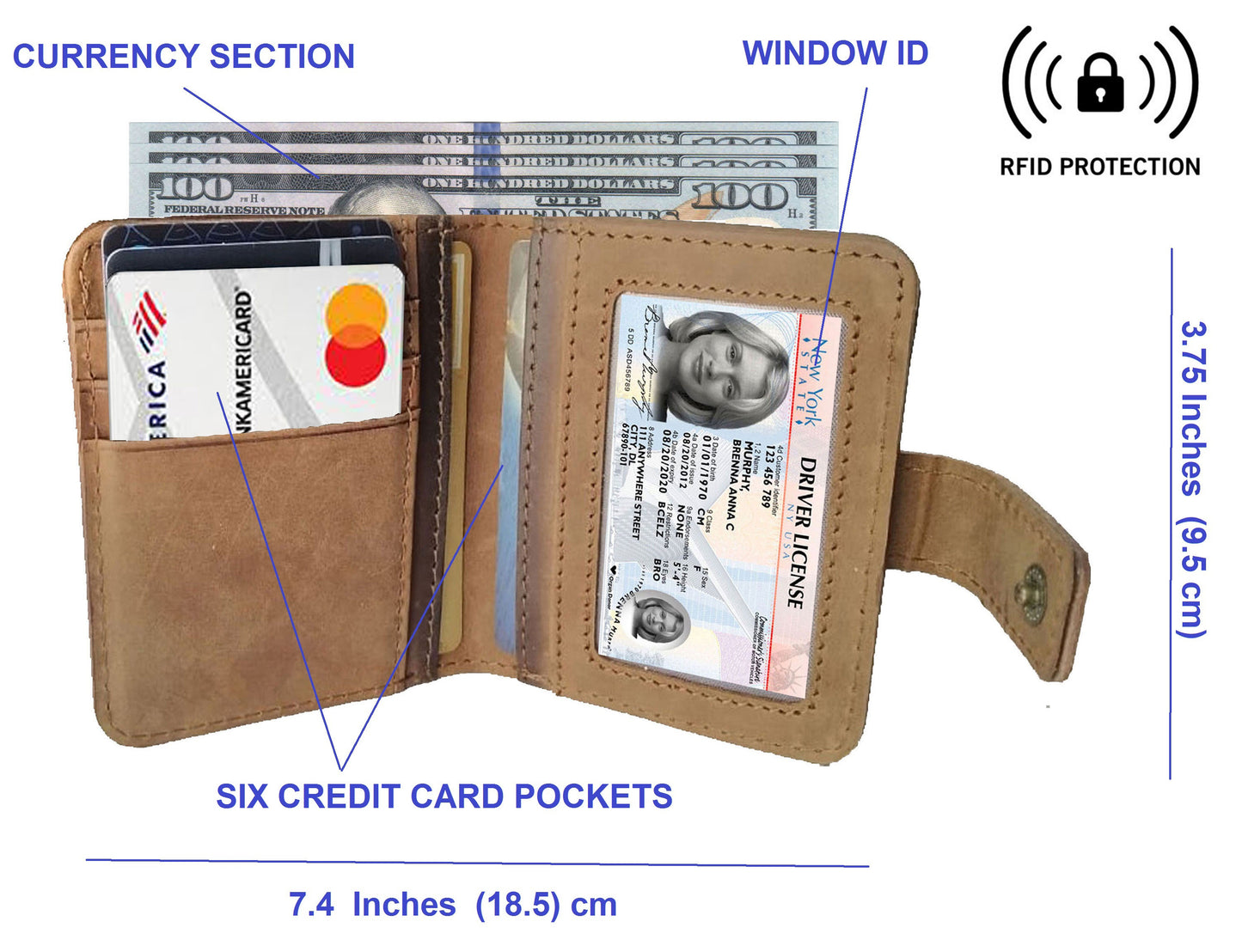 eSS Rfid Wallet Women - Slim Small Leather Wallets - Real Leather Vegetable Tan - Elegant and Practical Accessories for Your Daily Essentials - Sleek design makes it easy to slip into your purse