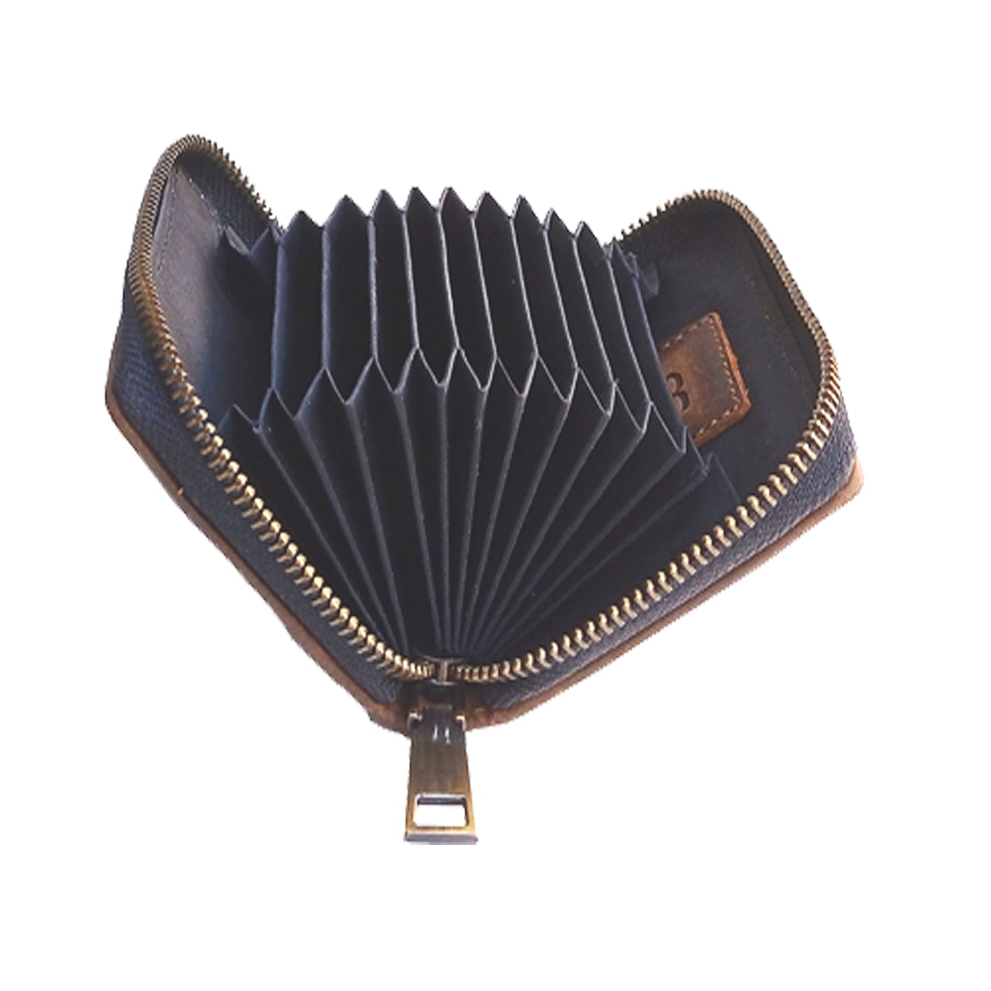 eSS Handmade Real Cowhide - RFID Leather Zip Around Accordion Credit Card Holder - Small Wallet for Women - Cute, Secure Card wallet with Cash, coin Slot -Change purse