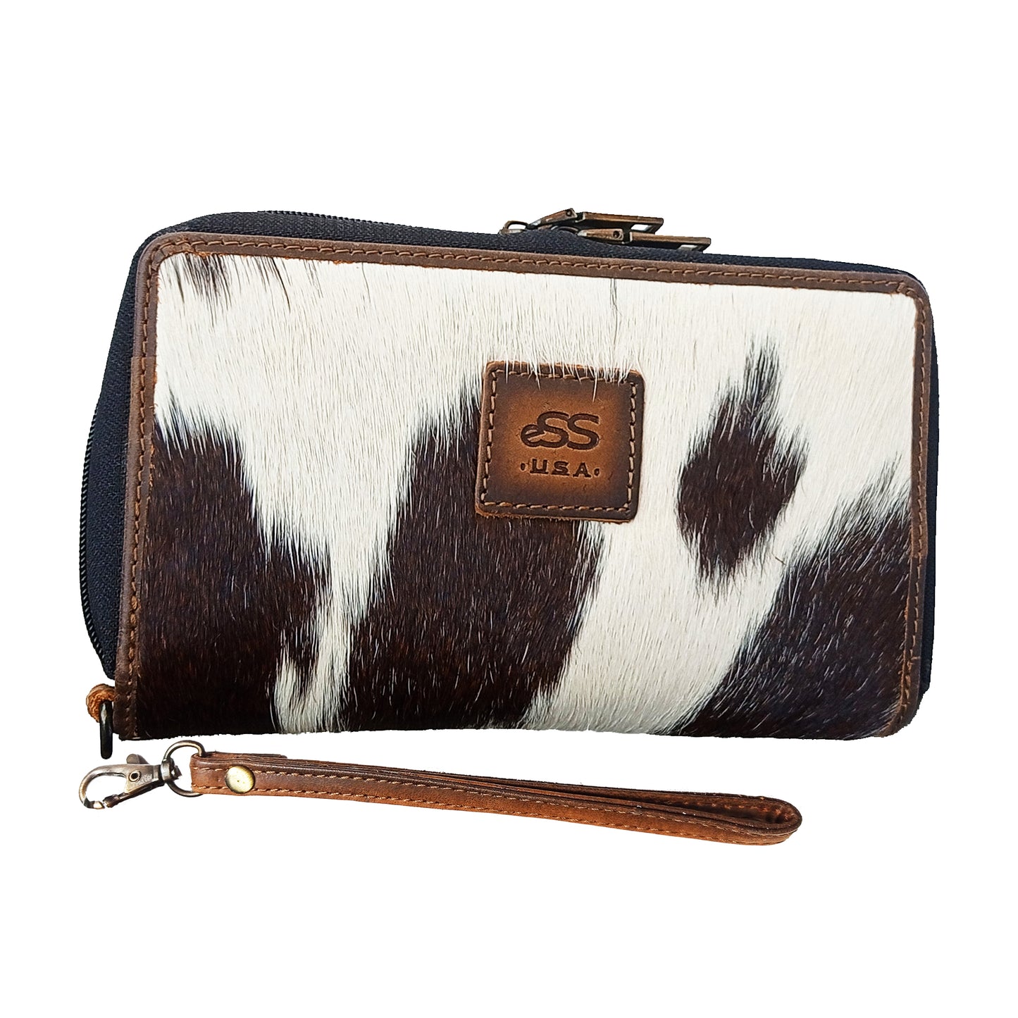 Cowhide Wallets Western purses for Women RFID Blocking Leather Zip around Wallet with Wristlet 32 Credit Card – Phone - Photo ID - Best Gifts (9.13 x 6.1) inches