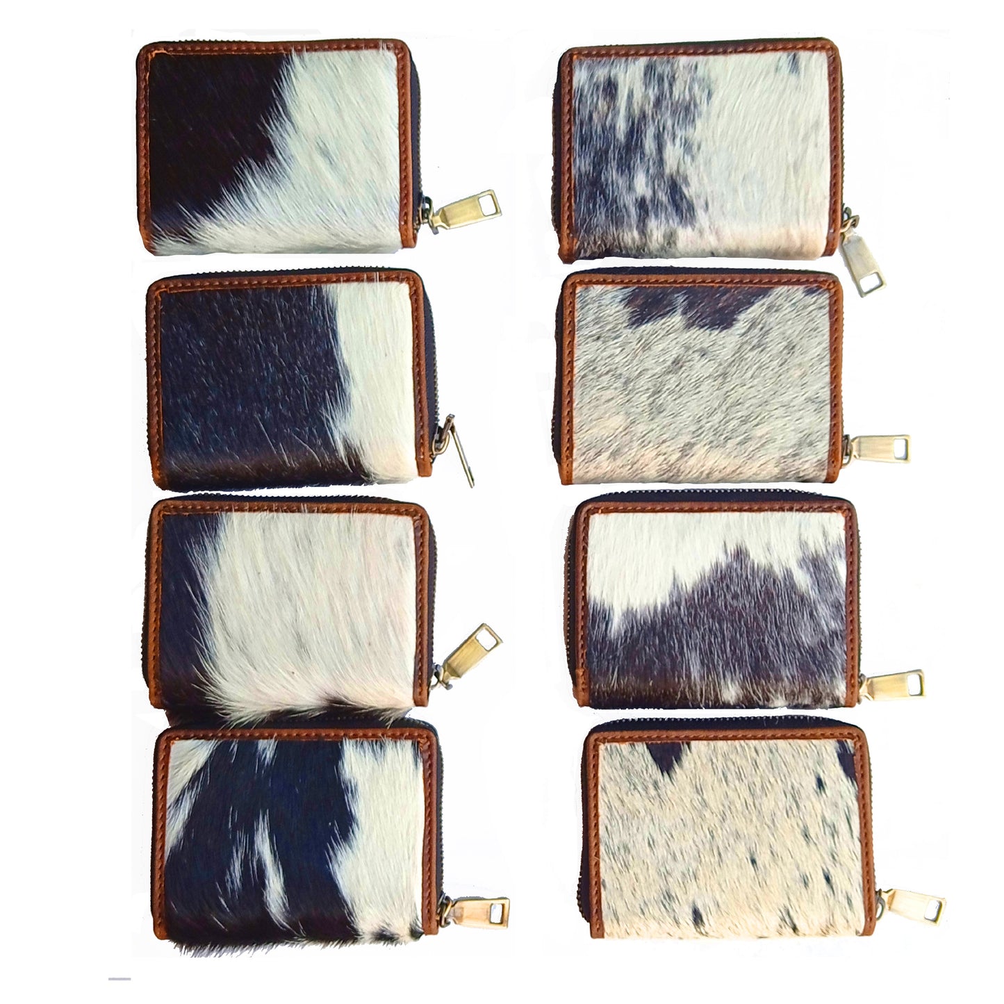 eSS Handmade Real Cowhide - RFID Leather Zip Around Accordion Credit Card Holder - Small Wallet for Women - Cute, Secure Card wallet with Cash, coin Slot -Change purse