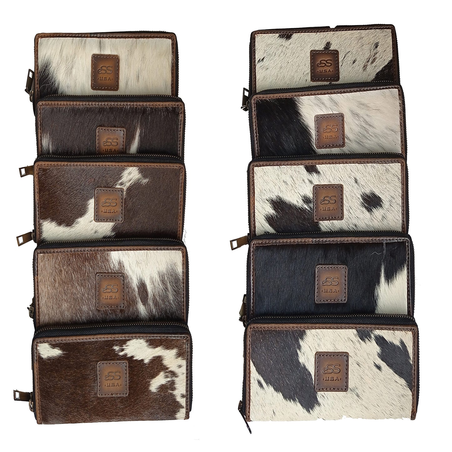 eSS Real Cowhide Leather Wallets for Women - Zipper Western Purse RFID Blocking - Clutch wallet for women - 8 credit card slot with zippered pocket- Best Gifts (7.25 x 3.75) inches