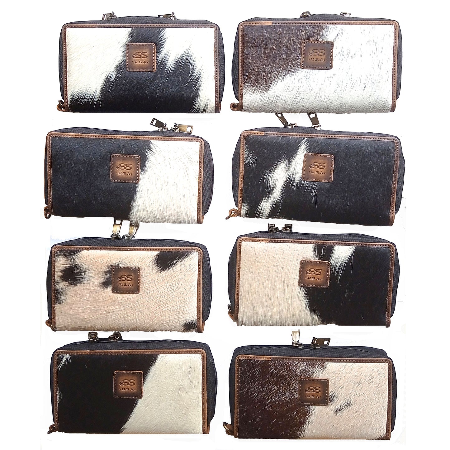Cowhide Wallets Western purses for Women RFID Blocking Leather Zip around Wallet with Wristlet 32 Credit Card – Phone - Photo ID - Best Gifts (9.13 x 6.1) inches