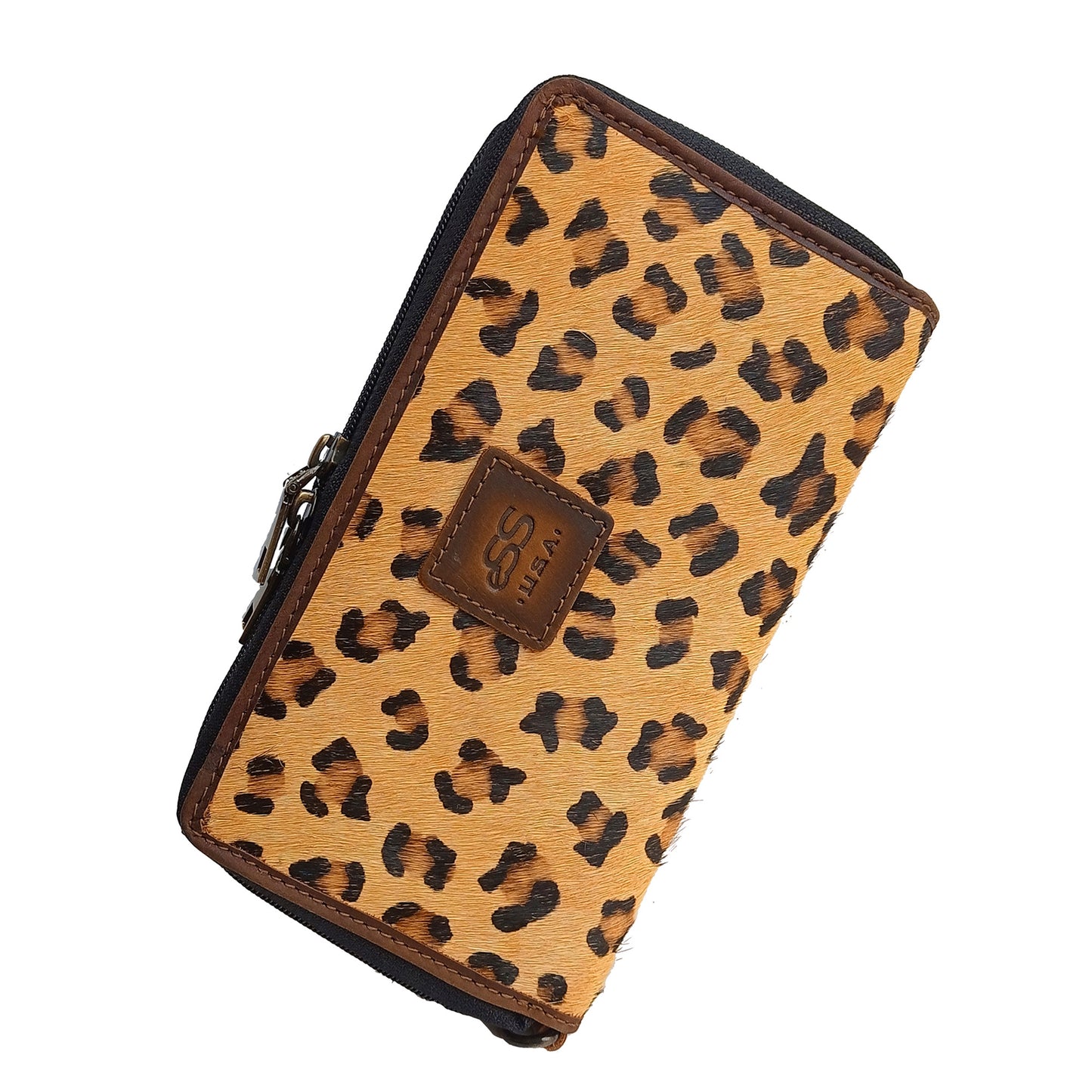 Leopard Purses for teen wristlet wallets for women clutch organizers - RFID Blocking -30 Credit Cards Phone and Checkbook Holder - Carry in your travel bag, tote
