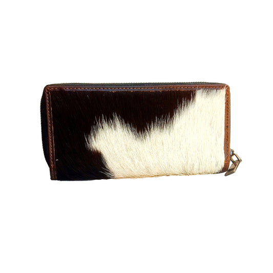 eSS Real Cowhide Leather Wallets for Women - Zipper Western Purse RFID Blocking - Clutch wallet for women - 8 credit card slot with zippered pocket- Best Gifts (‎7.25 x 3.75) inches
